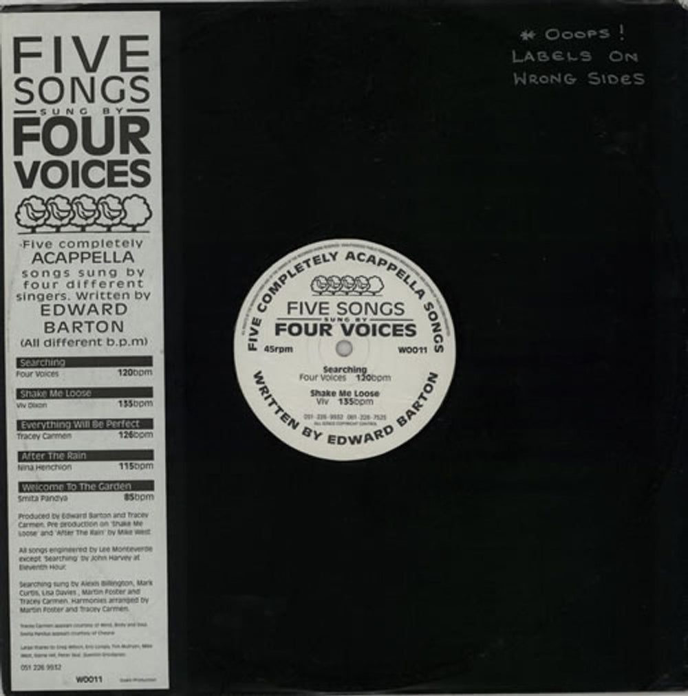 Edward Barton Five Songs Sung By Four Voices UK 12" vinyl single (12 inch record / Maxi-single) WOO11