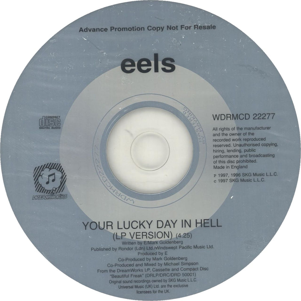Eels Your Lucky Day In Hell UK Promo CD single (CD5 / 5") WDRMCD22277