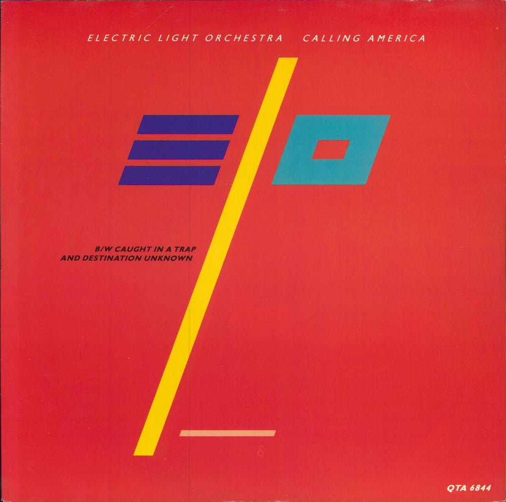 Electric Light Orchestra Calling America - Promo Stickered UK Promo 12" vinyl single (12 inch record / Maxi-single) QTA6844