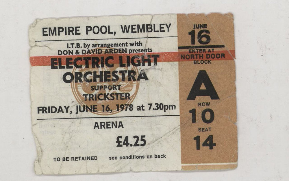 Electric Light Orchestra World Tour 1978 + Ticket Stub UK tour programme ELOTRWO686938