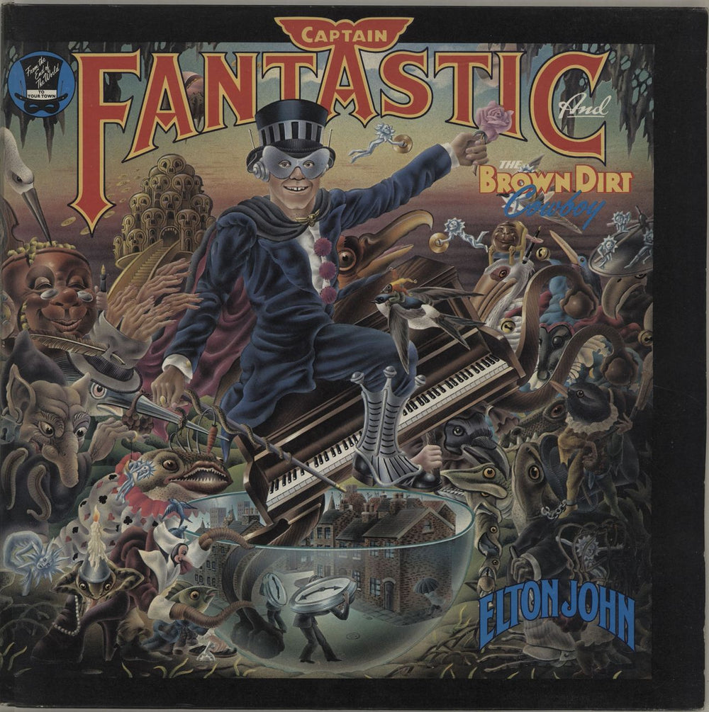 Elton John Captain Fantastic - Complete - Purple/Blue UK vinyl LP album (LP record) DJLPX1