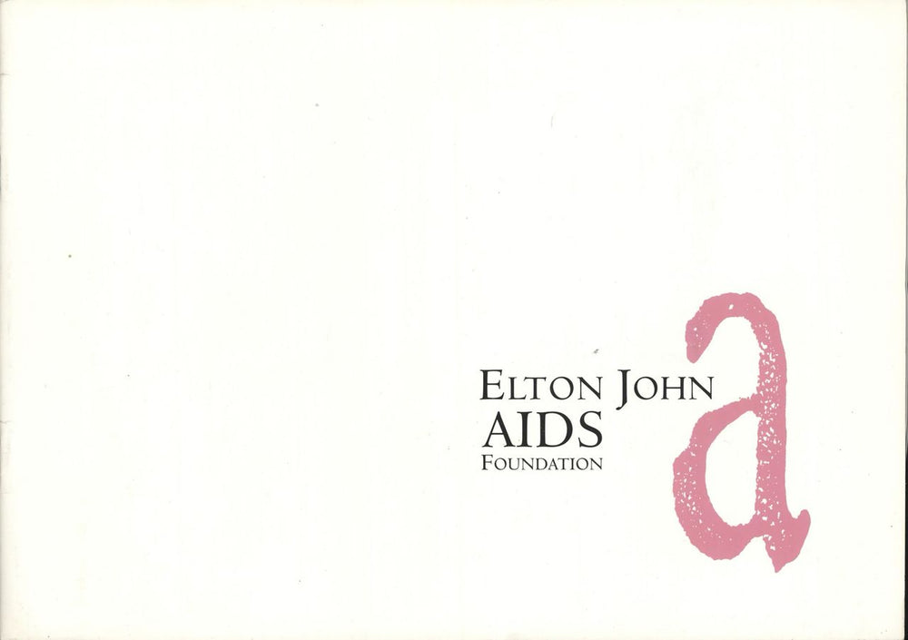 Elton John Elton John AIDS Foundation Brochure UK memorabilia BROCHURE