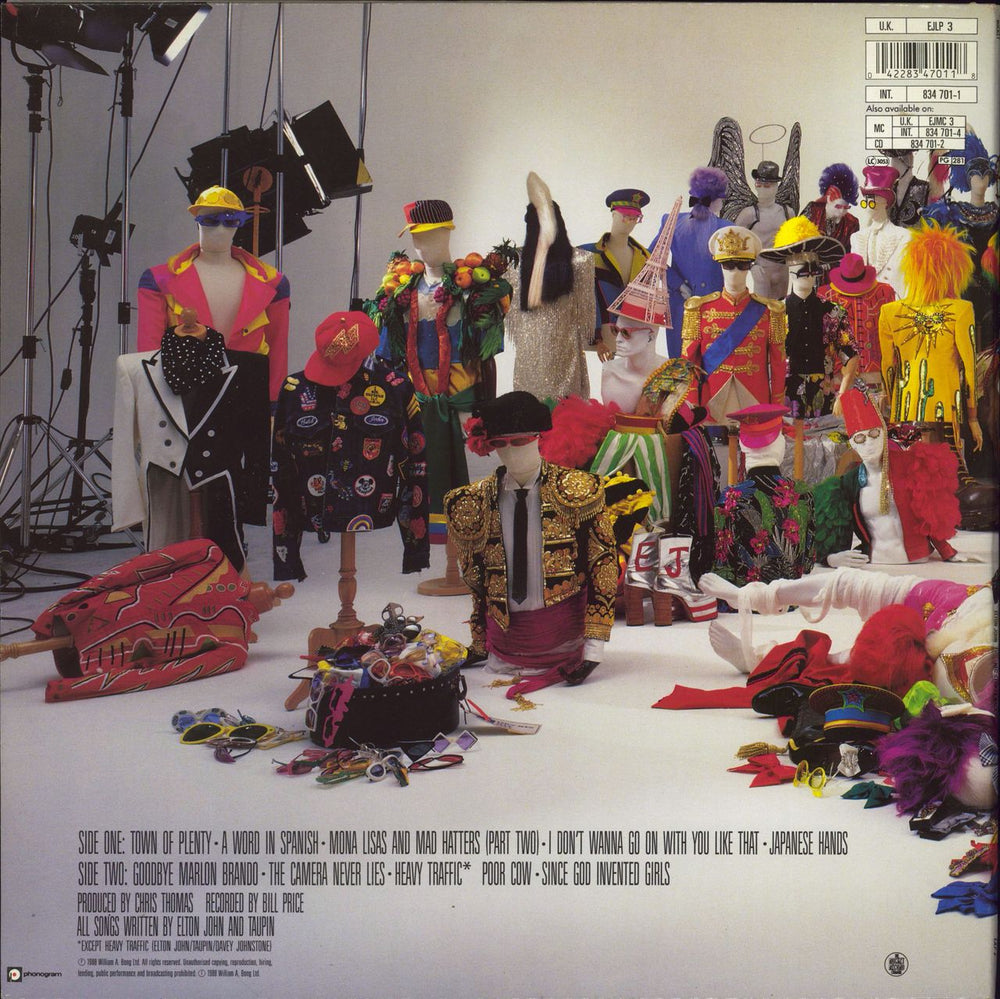 Elton John Reg Strikes Back UK vinyl LP album (LP record) 042283470118