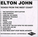 Elton John Songs From The West Coast UK Promo CD-R acetate CD ACETATE