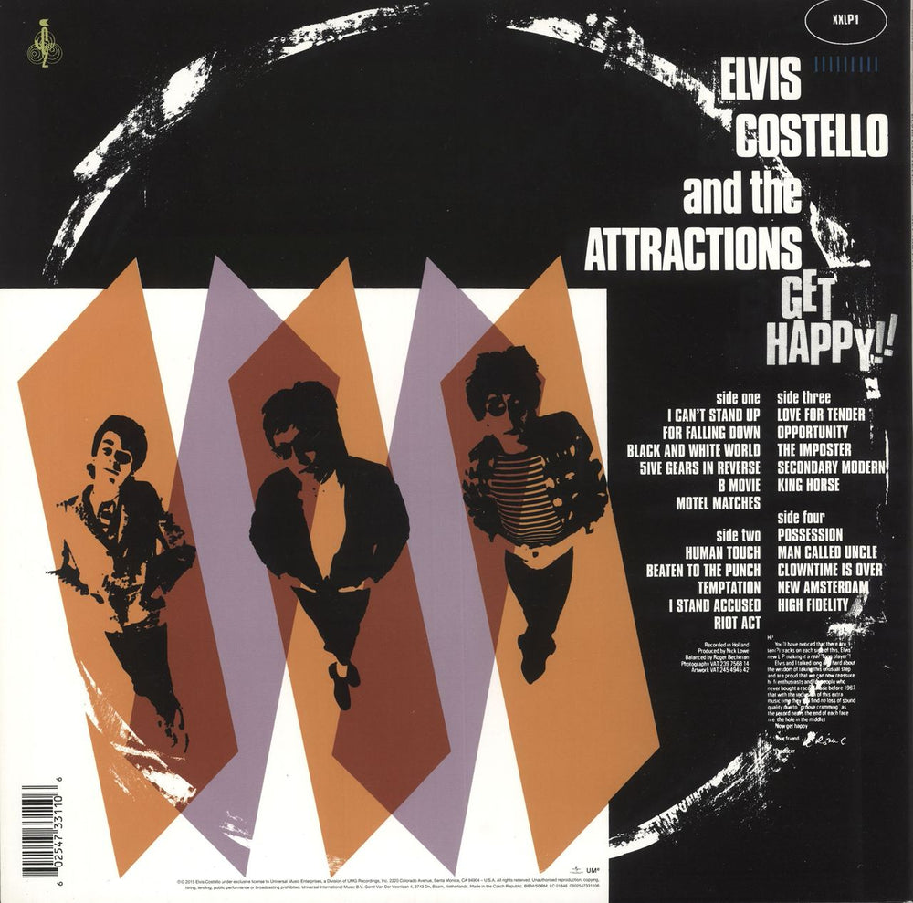 Elvis Costello Get Happy! - 180gm Vinyl UK 2-LP vinyl record set (Double LP Album) 602547331106