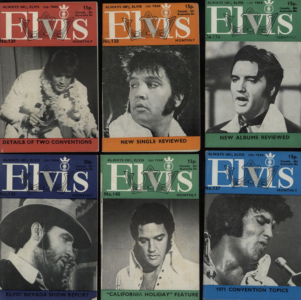 Elvis Presley Elvis Monthly - 12th Year - 9 Issues UK magazine ELVIS MONTHLY