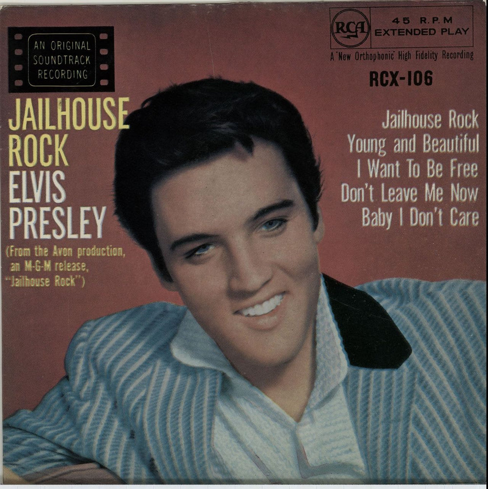 Elvis Presley Jailhouse Rock EP - 6th UK 7" vinyl single (7 inch record / 45) RCX-106