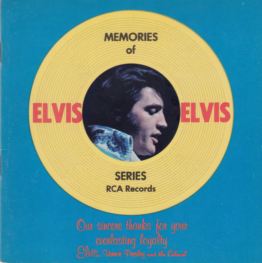 Elvis Presley Memories Of Elvis US Promo book PROMO BOOK