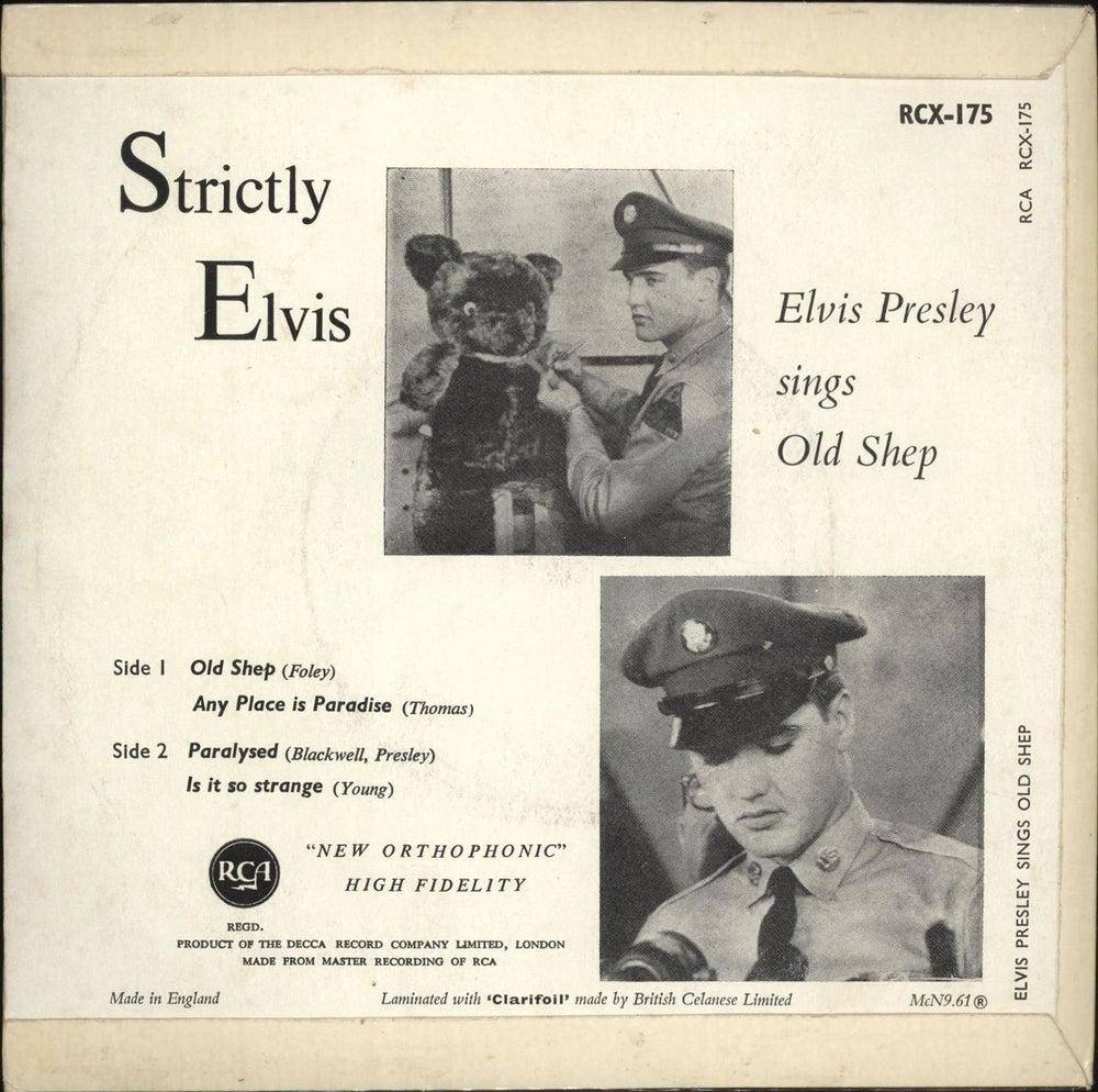 Elvis Presley Strictly Elvis E.P. - 6th - EX UK 7" vinyl single (7 inch record / 45)