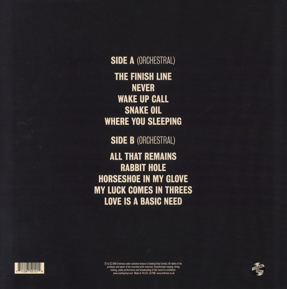 Embrace Love Is A Basic Need [Orchestral] - Blue Vinyl + Autographed Sleeve UK vinyl LP album (LP record) 711297521214