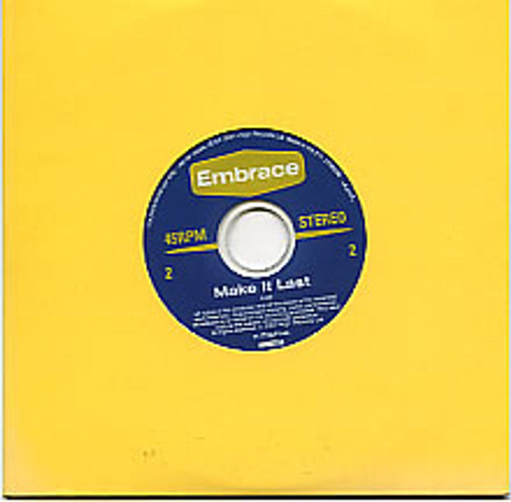 Embrace Make It Last UK Promo CD single (CD5 / 5") HUTCDP144