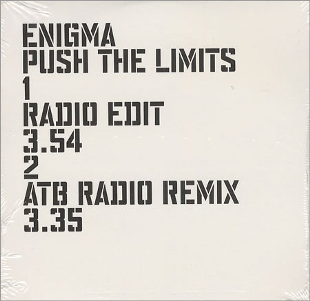 Enigma Push The Limits UK Promo CD single (CD5 / 5") VGP000290