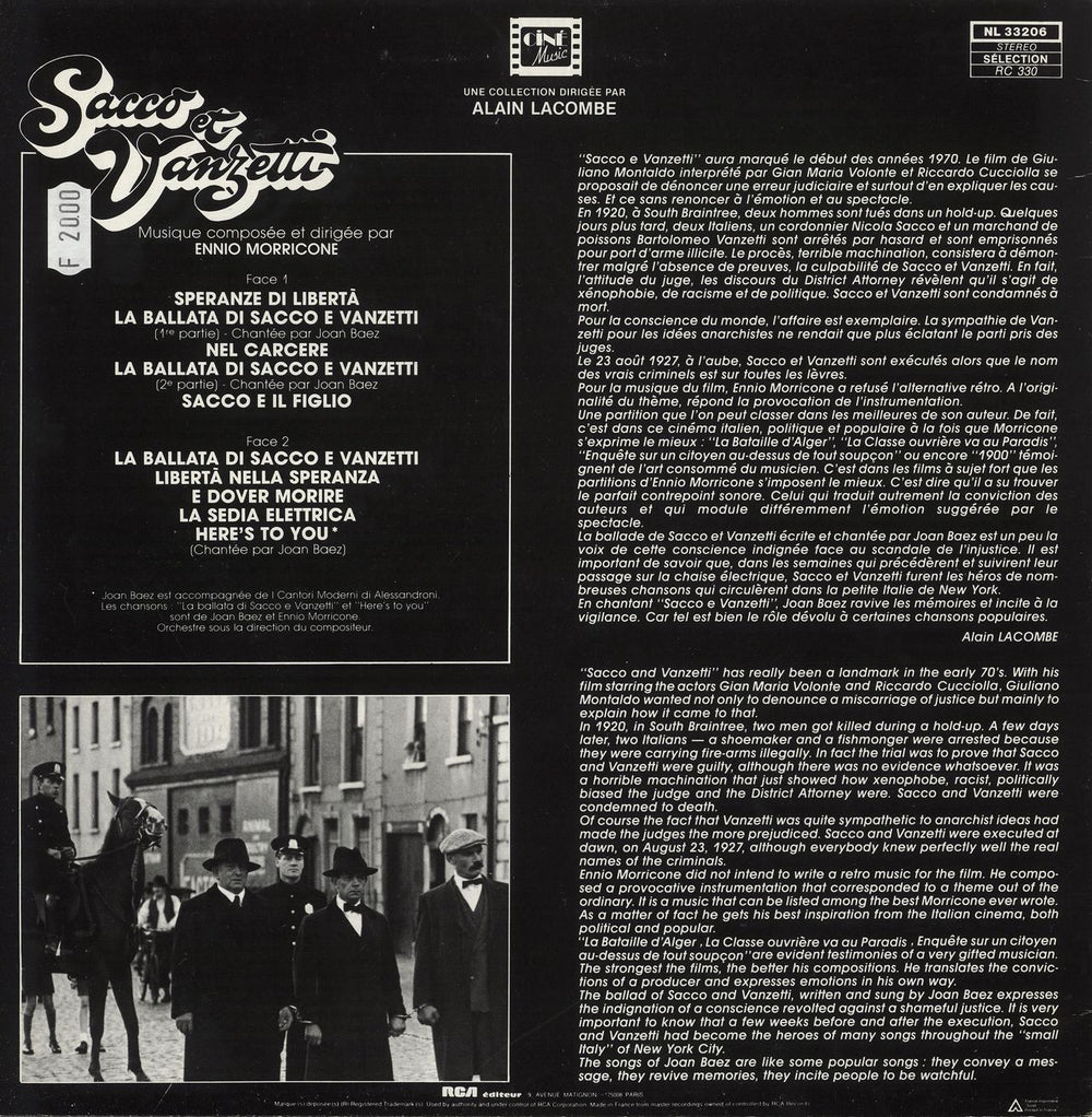 Ennio Morricone Sacco Et Vanzetti French vinyl LP album (LP record)