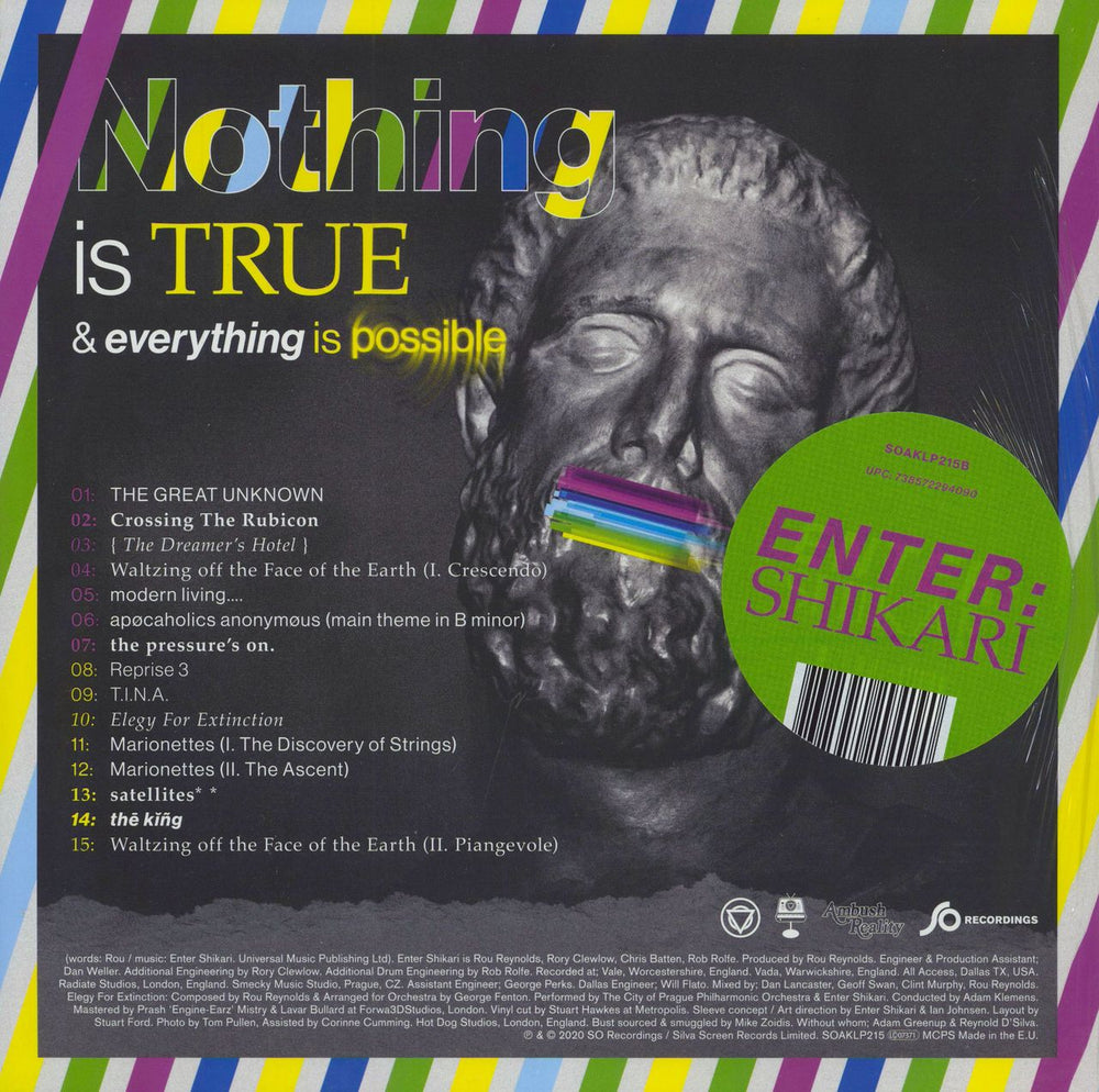 Enter Shikari Nothing Is True & Everything Is Possible - Clear with Splatter + Signed Print - Sealed UK vinyl LP album (LP record) SOAKLP215B