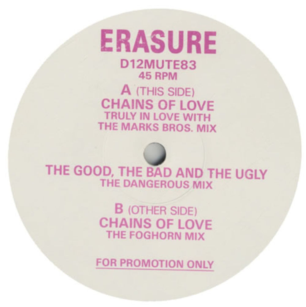 Erasure Chains Of Love UK Promo 12" vinyl single (12 inch record / Maxi-single) D12MUTE83