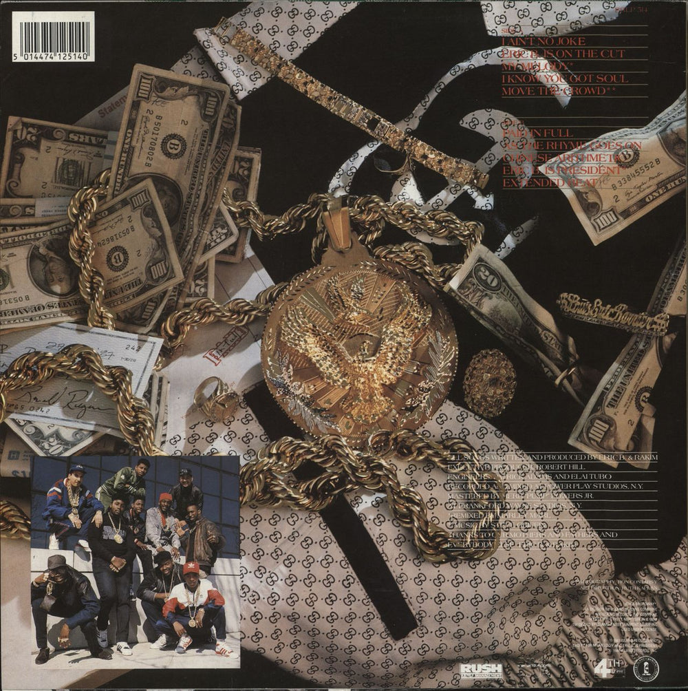 Eric B & Rakim Paid In Full UK vinyl LP album (LP record) 5014474125140