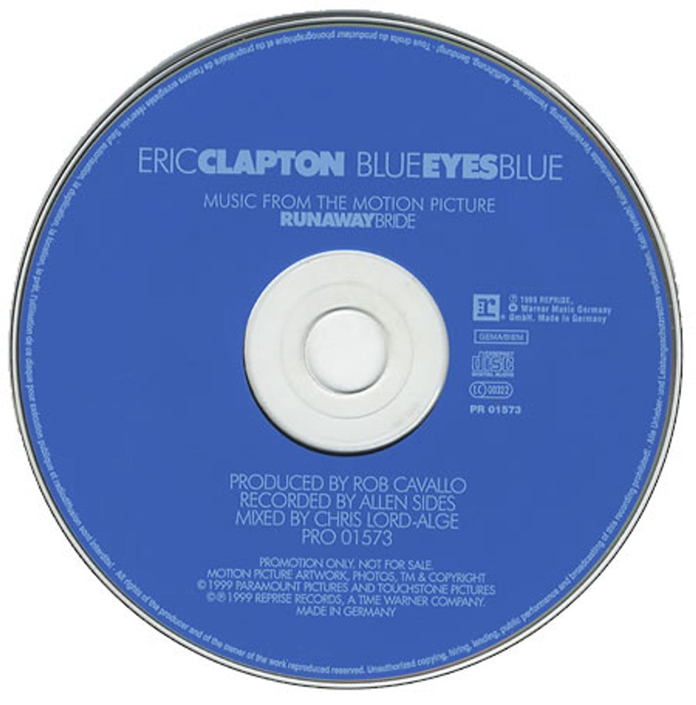 Eric Clapton Blue Eyes Blue - w/o sleeve sticker German Promo CD single (CD5 / 5") PR01573