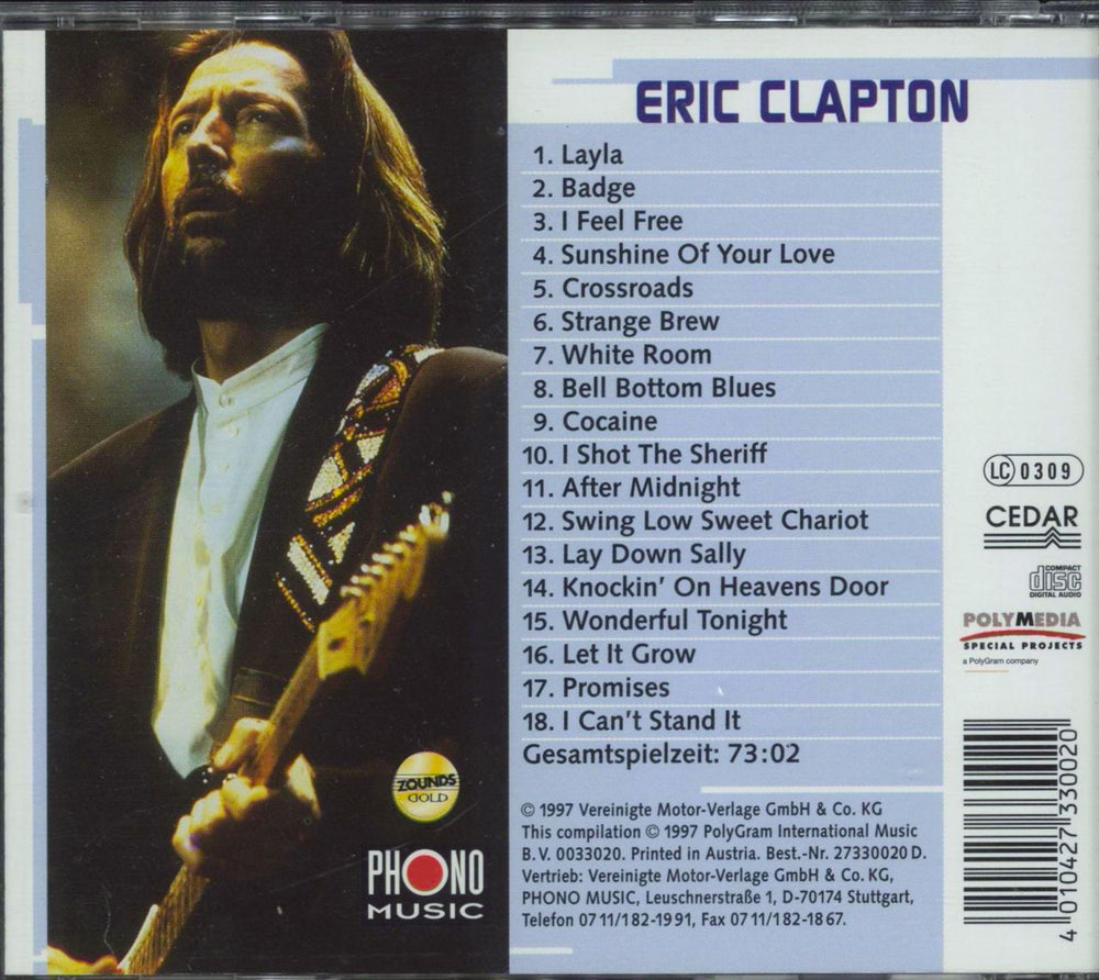 Eric Clapton The Cream Of Clapton Austrian CD album (CDLP) 4010427330020