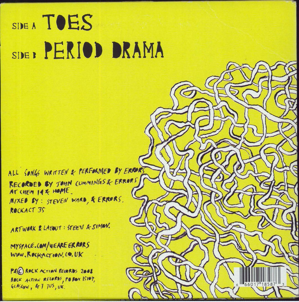 Errors Toes UK 7" vinyl single (7 inch record / 45) 666017185873