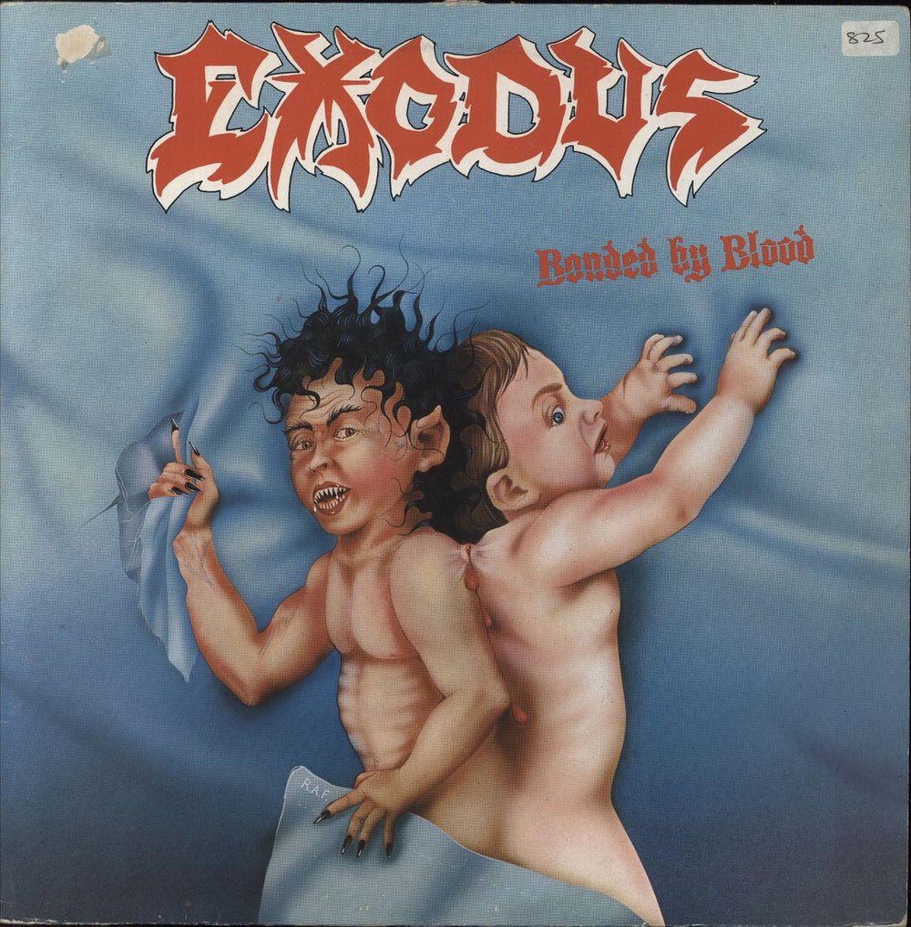 Exodus Bonded By Blood - 1st - VG UK vinyl LP album (LP record) MFN44