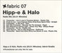 Fabric 07: Hipp-e & Halo - Radio Mix UK Promo CD album (CDLP) FABRIC13RADIO