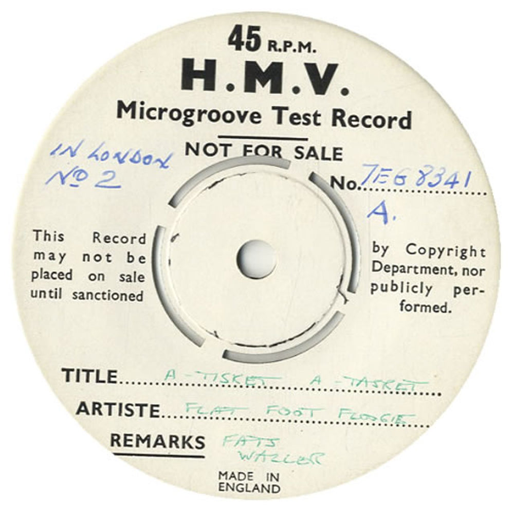 Fats Waller Fats Waller In London (No.2) EP - Test Pressing UK 7" vinyl single (7 inch record / 45) FTW07FA550548