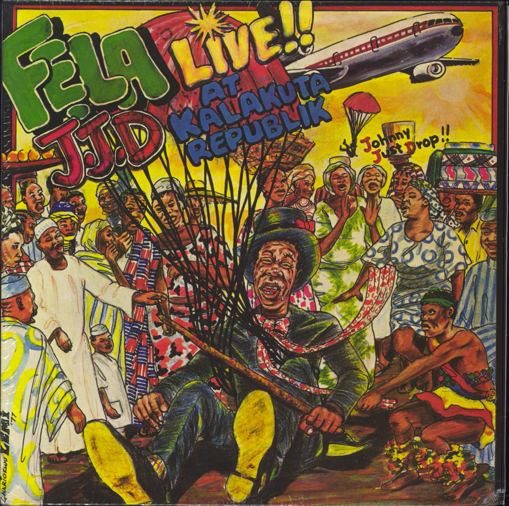 Fela Kuti J.J.D (Johnny Just Drop!!) - Live!! At Kalakuta Republik - Shrink US vinyl LP album (LP record) KFR2026-1