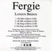 Fergie London Bridge Mexican Promo CD single (CD5 / 5") FR6C5LO373864