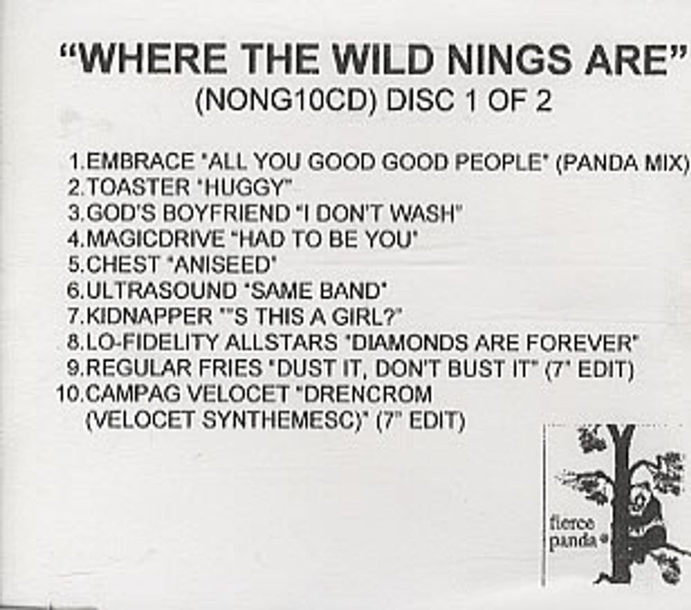 Fierce Panda Where The Wild Nings Are - 2 discs UK Promo CD-R acetate CD-R ACETATE