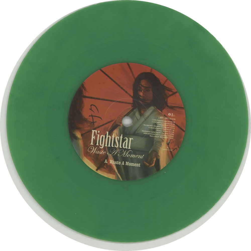 Fightstar Waste A Moment - Green Vinyl UK 7" vinyl single (7 inch record / 45) FHT07WA351614