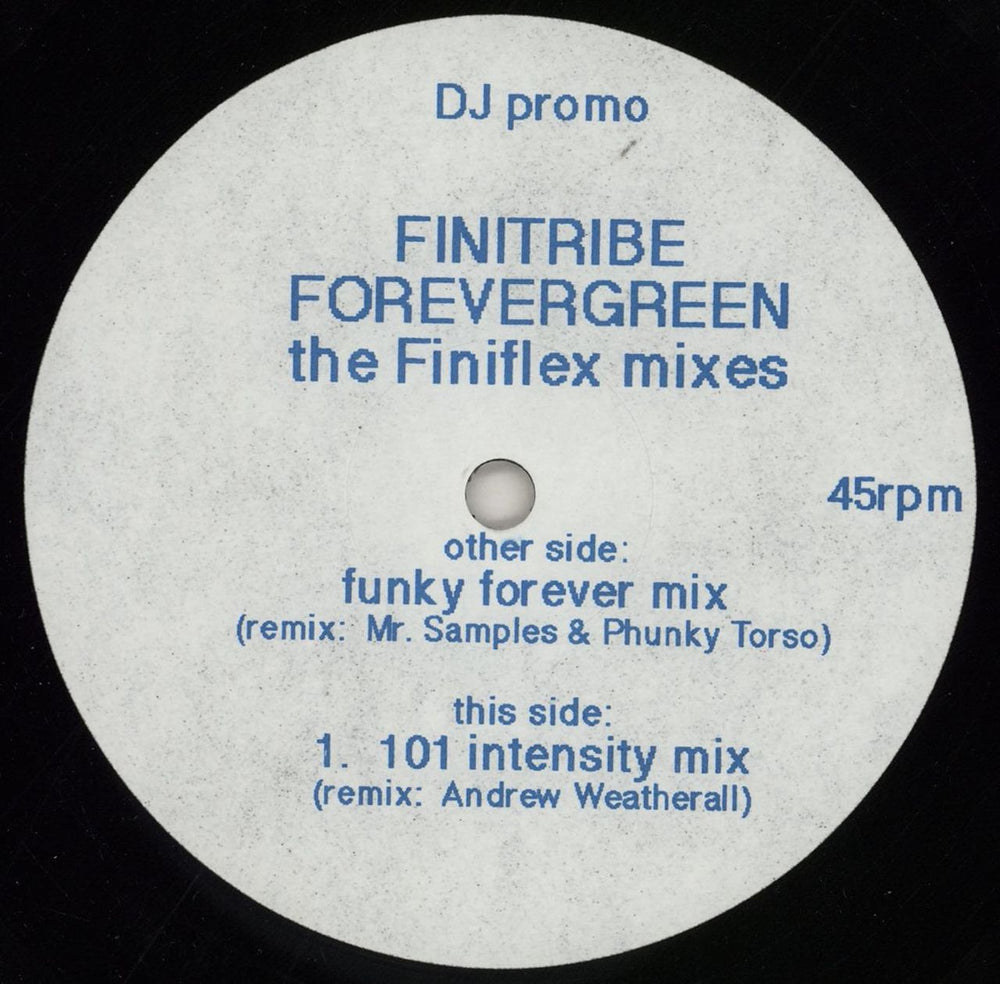 Finitribe Forevergreen - The Finiflex Mixes UK Promo 12" vinyl single (12 inch record / Maxi-single) 74TP12F