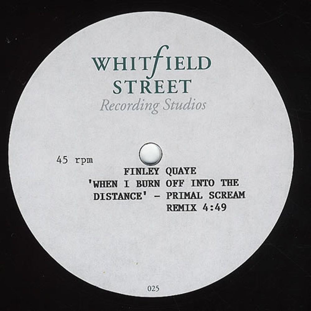 Finley Quaye When I Burn Off Into The Distance UK Promo 12" vinyl single (12 inch record / Maxi-single) ACETATE