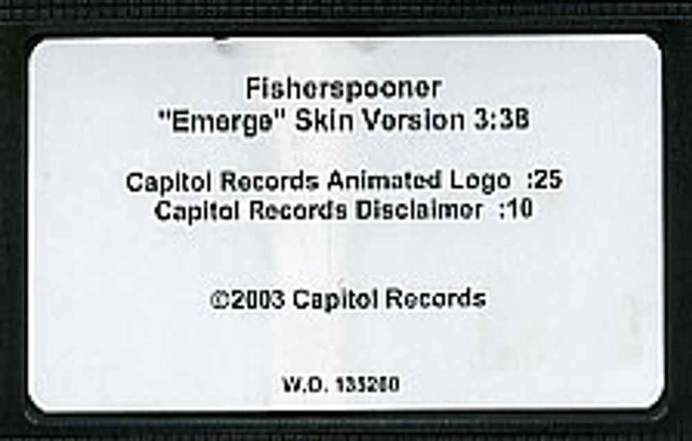 Fischerspooner Emerge US Promo video (VHS or PAL or NTSC) PROMO VIDEO