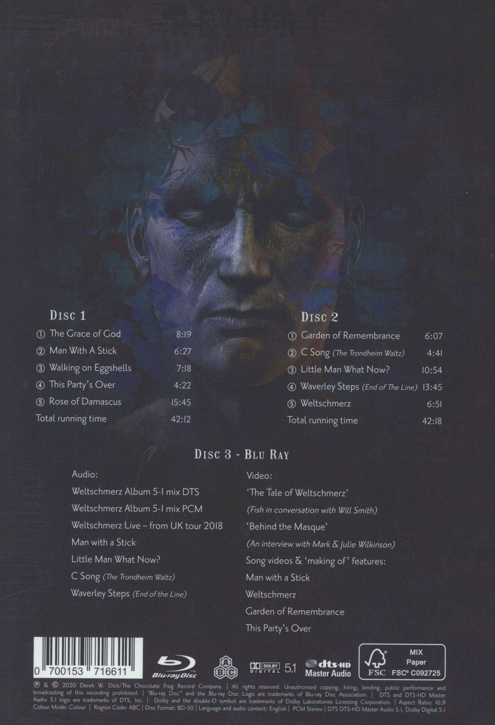 Fish Weltschmerz - Blu Ray UK CD Album Box Set