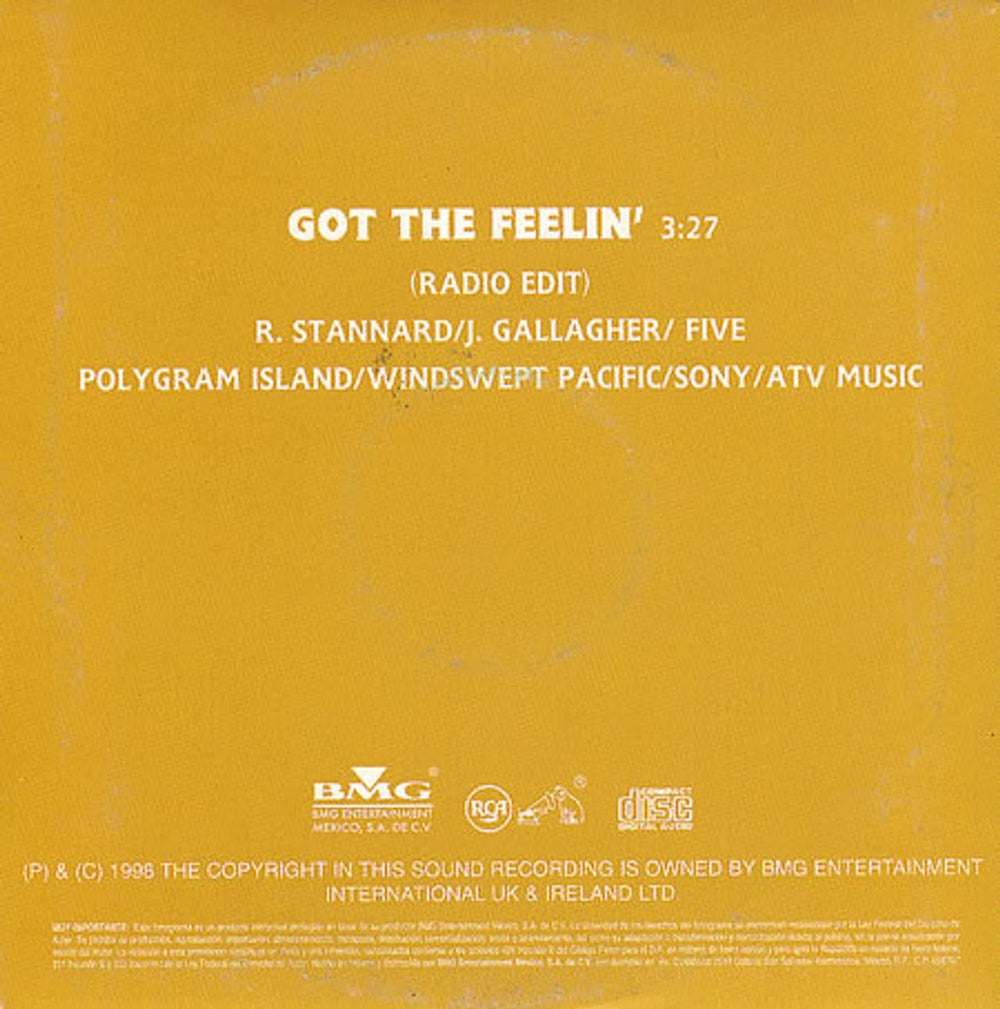 Five Got The Feelin' Mexican Promo CD single (CD5 / 5") FVEC5GO194560