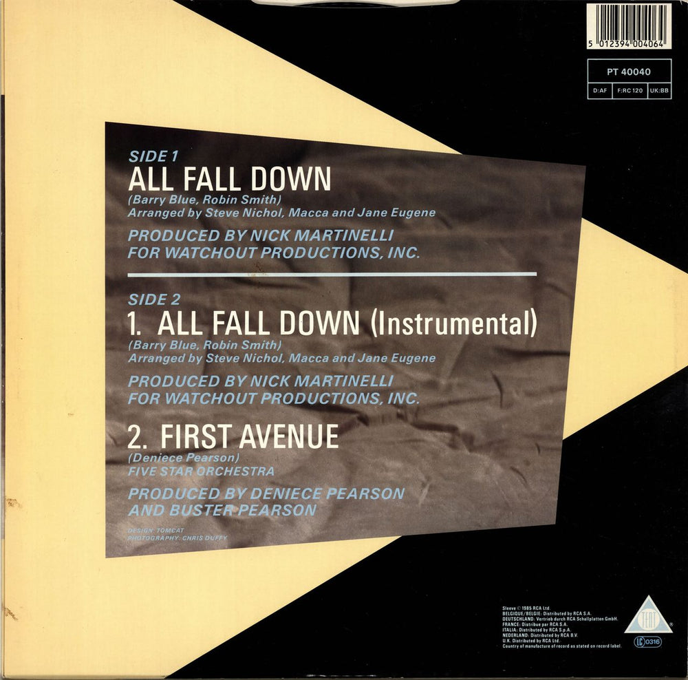 Five Star All Fall Down UK 12" vinyl single (12 inch record / Maxi-single) 5012394004064