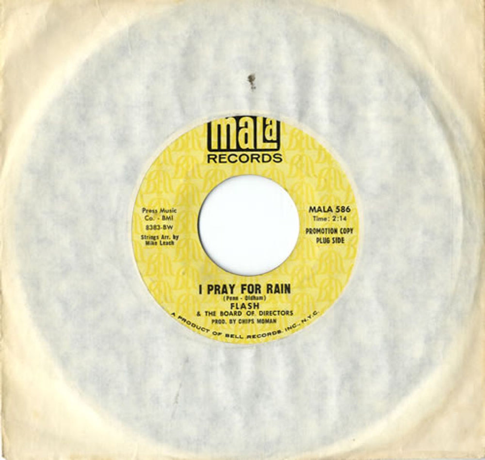 Flash & The Board Of Directors I Pray For Rain US Promo 7" vinyl single (7 inch record / 45) MALA586