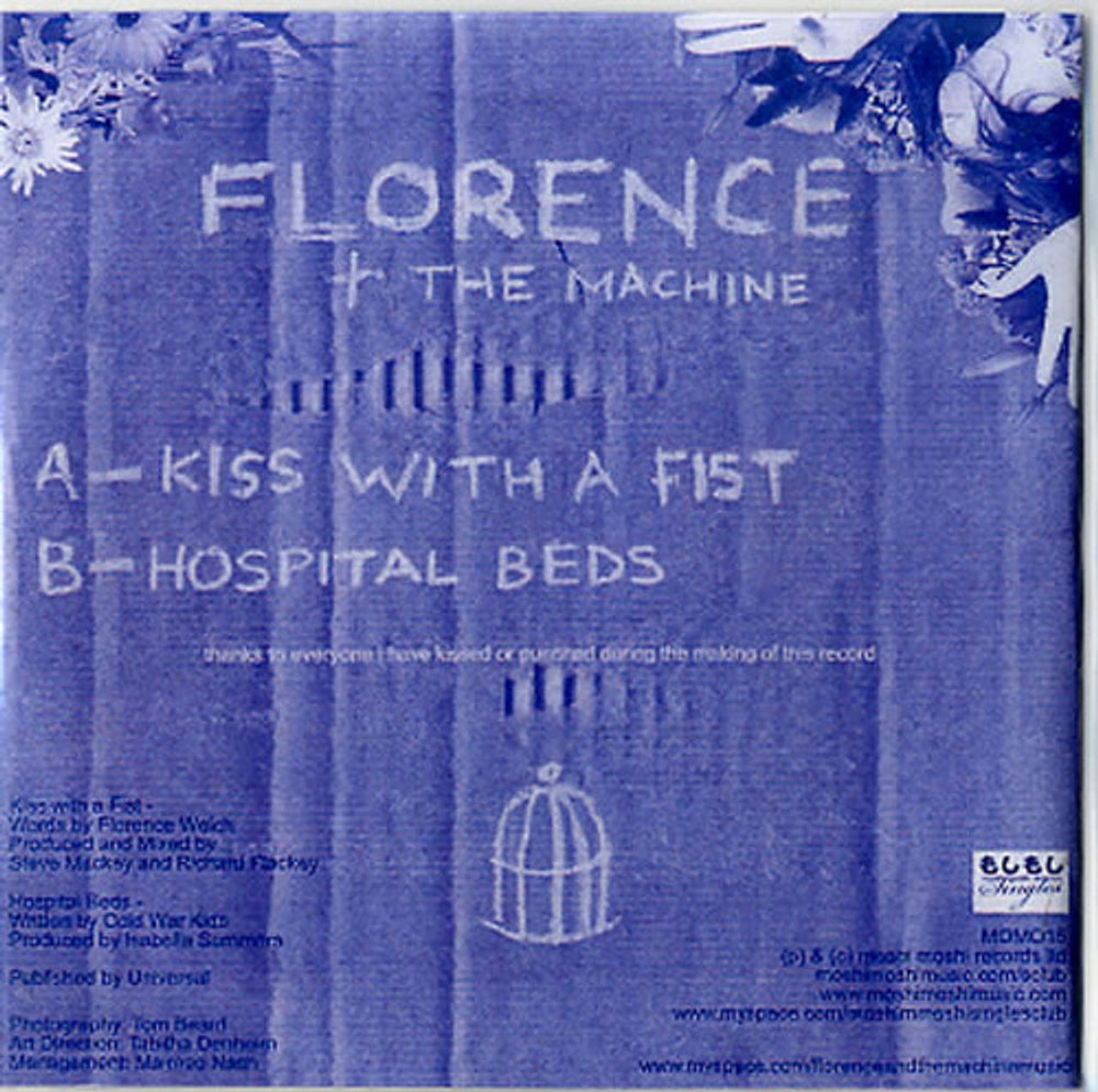 Florence + The Machine Kiss With A Fist UK Promo CD-R acetate FMHCRKI628734