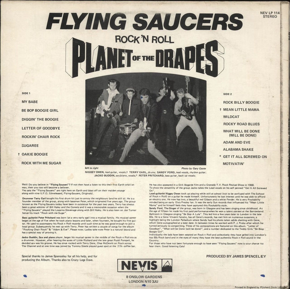 Flying Saucers Planet Of The Drapes UK vinyl LP album (LP record)