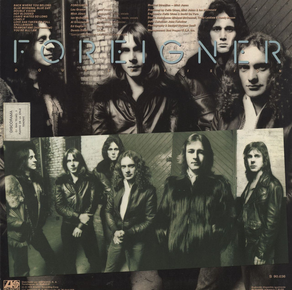 Foreigner Double Vision Spanish vinyl LP album (LP record)