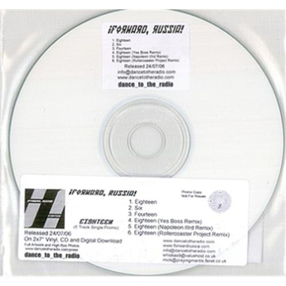 Forward Russia Eighteen UK Promo CD-R acetate CD-R ACETATE