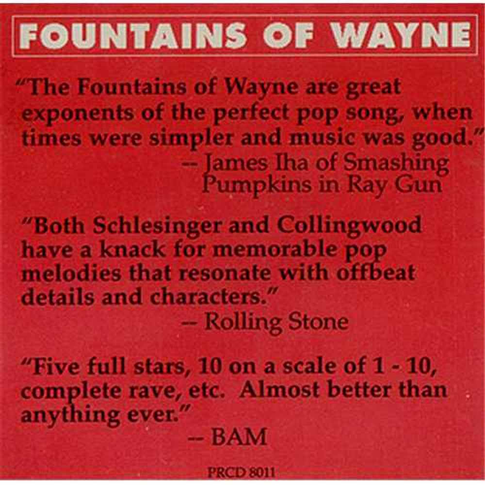 Fountains Of Wayne Sink To The Bottom US Promo CD single (CD5 / 5") PRCD8011