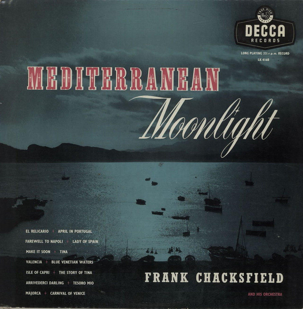 Frank Chacksfield Mediterranean Moonlight UK vinyl LP album (LP record) LK4168