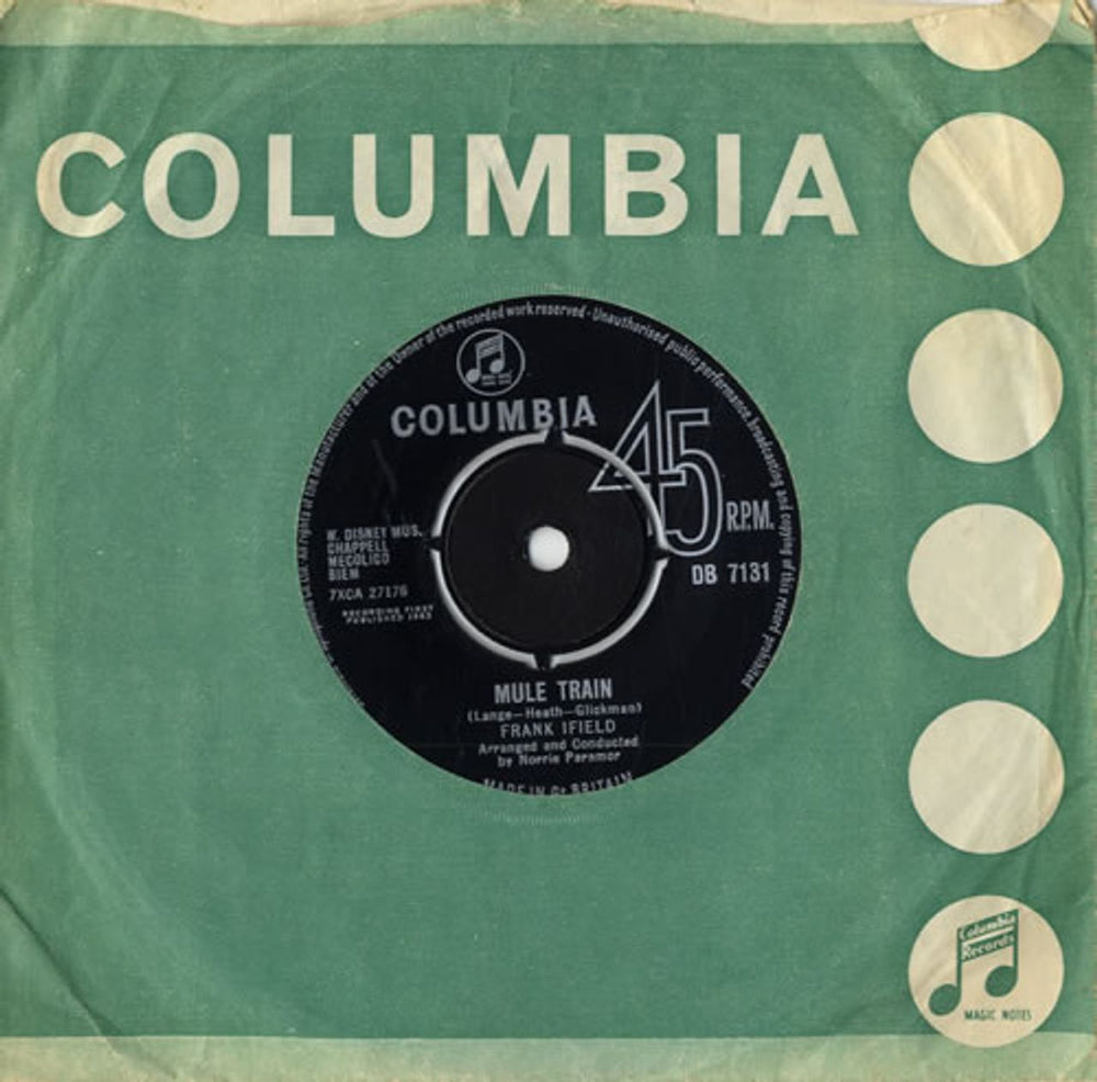 Frank Ifield Mule Train UK 7" vinyl single (7 inch record / 45) DB7131