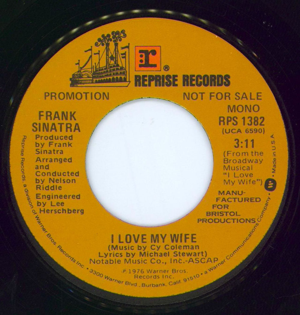 Frank Sinatra I Love My Wife US Promo 7" vinyl single (7 inch record / 45) RPS1382