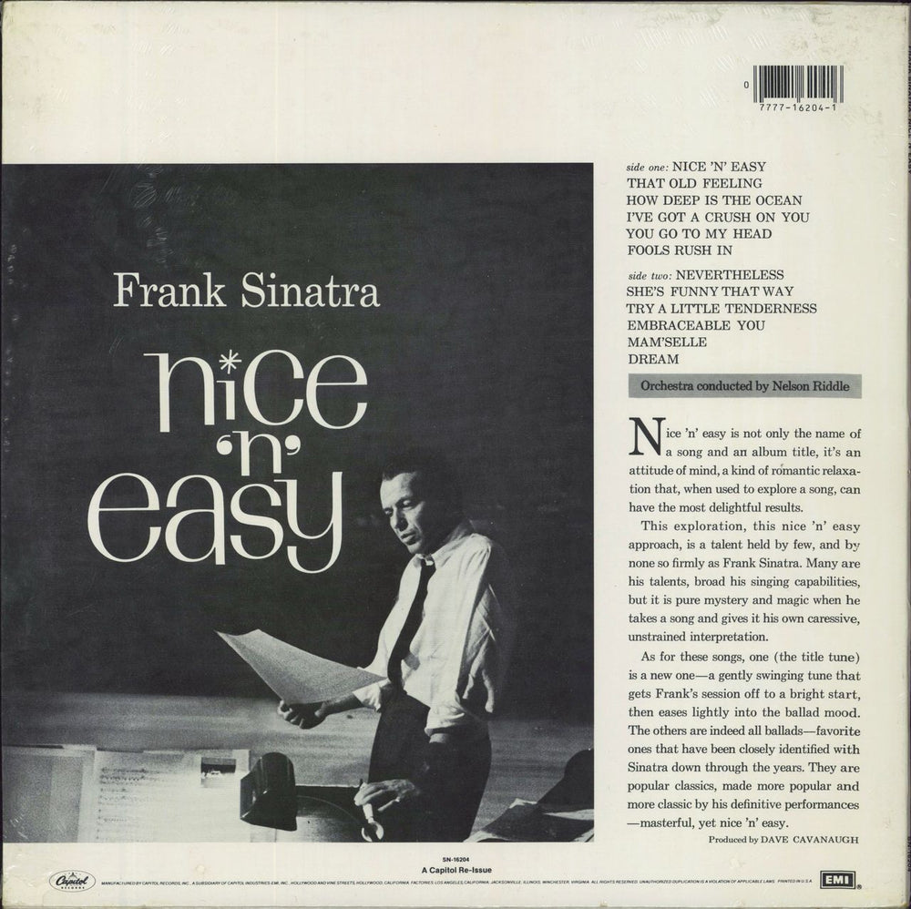 Frank Sinatra Nice 'n' Easy US vinyl LP album (LP record)