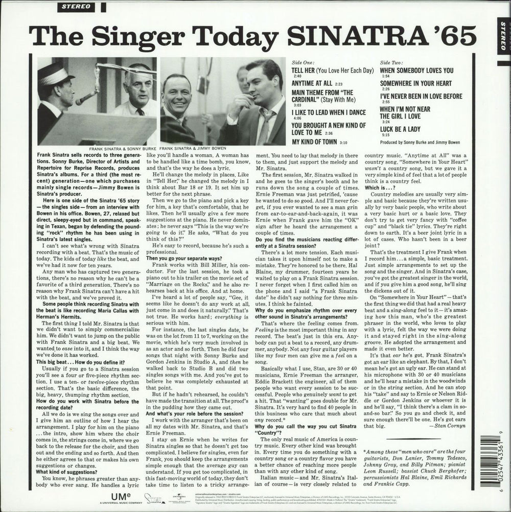 Frank Sinatra Sinatra '65 - 180gm UK vinyl LP album (LP record) 602547433619