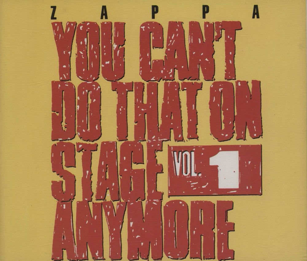 Frank Zappa You Can't Do That On Stage Vol 1 UK 2 CD album set (Double CD) CDDZAP1