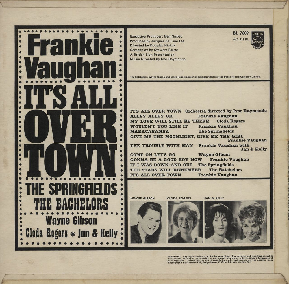 Frankie Vaughan It's All Over Town UK vinyl LP album (LP record)