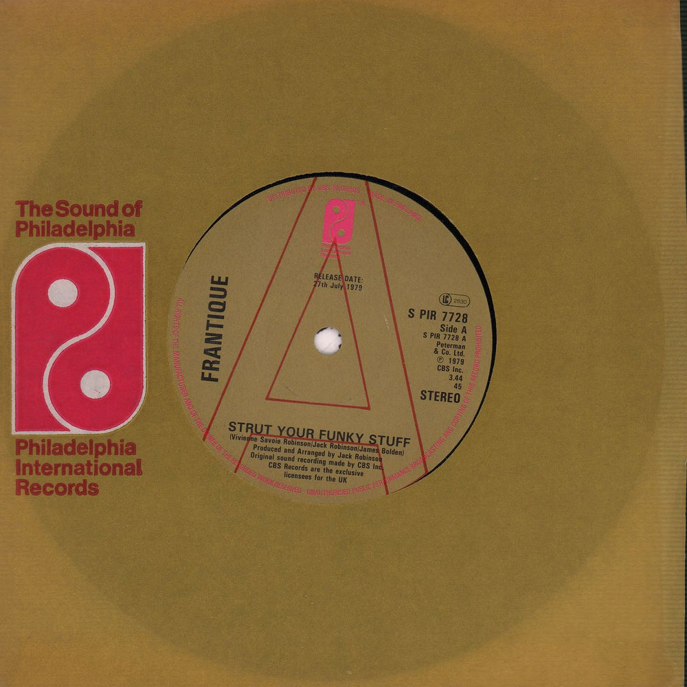 Frantique Strut Your Funky Stuff UK Promo 7" vinyl single (7 inch record / 45) SPIR7728
